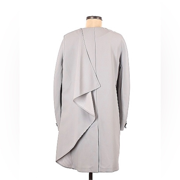 Giorgio Armani Long Collarless Coat in Light Grey Size 12 (IT 48) - Picture 2 of 11